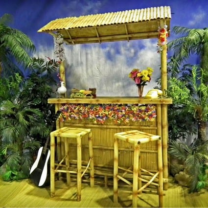 Bamboo Bar with 2 stools included - Sydney Props Specialist - Prop Hire and Event Theming