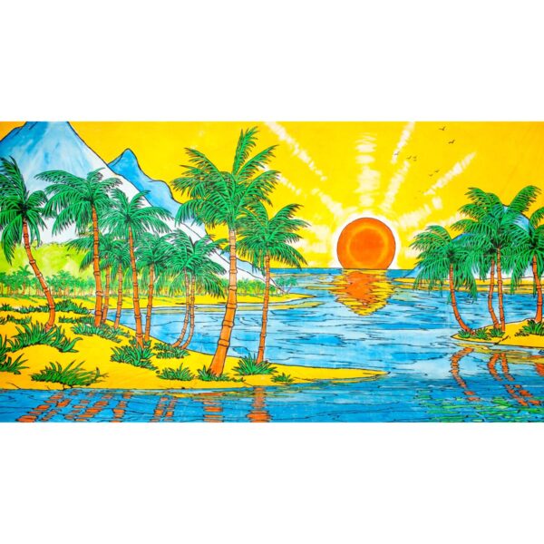 Sunset on a Tropical Paradise Painted Backdrop BD-0024