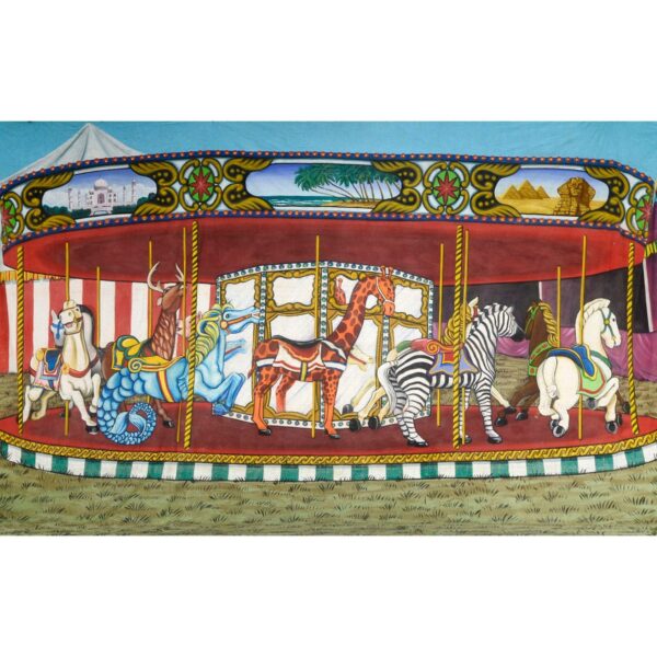 Circus Carousel Merry Go Round Painted Backdrop BD-0042