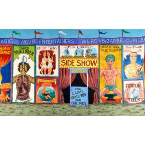 Circus Sideshow Alley Posters Painted Backdrop BD-0044