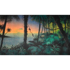 Tropical Jungle Island Paradise Painted Backdrop BD-0085