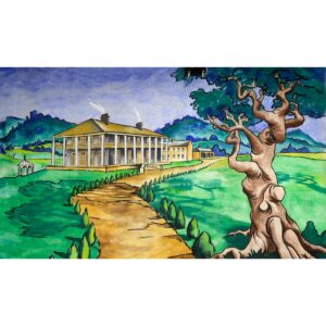 Stately Manor House Painted Backdrop BD-0122