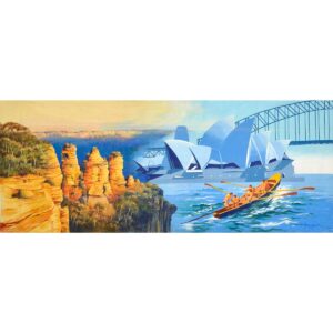 Three Sisters Sydney Montage Painted Backdrop BD-0128