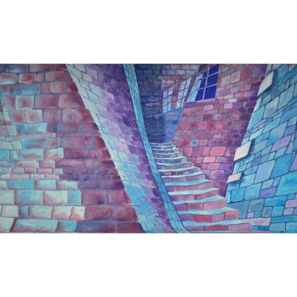 Haunted House Stone Staircase Painted Backdrop BD-0201
