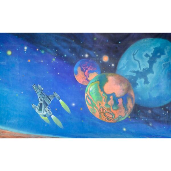 Alien Invasion Spaceships and Planets Painted Backdrop BD-0231