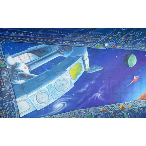 Alien Invasion View From Orbiting Space Station Painted Backdrop BD-0234