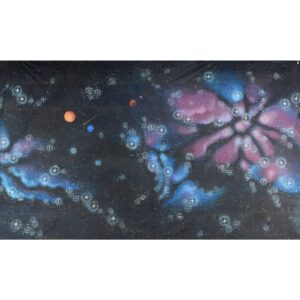 Galactic Blue And Pink Gases Painted Backdrop BD-0242