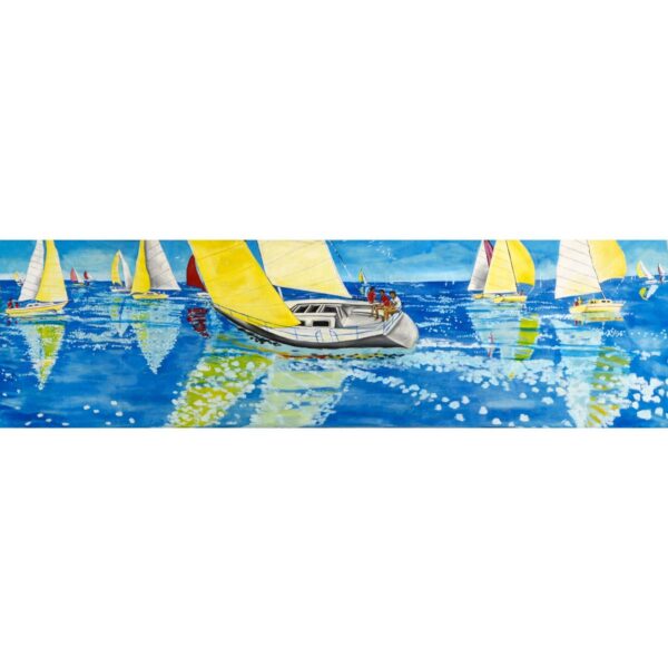 Sailing Yachts Racing at Sea Painted Backdrop BD-0311