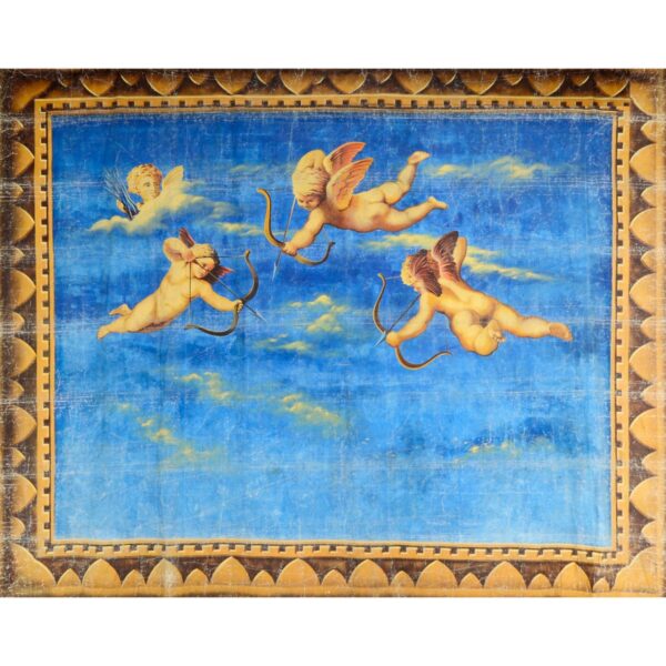 Cherubs Framed with Blue Sky Painted Backdrop BD-0385