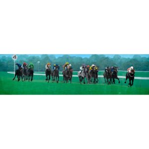 Melbourne Cup Horses Panorama Painted Backdrop BD-0422
