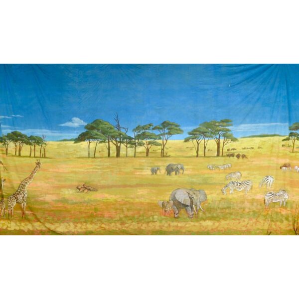 African Savanna Landscape With Wildlife Painted Backdrop BD-0490
