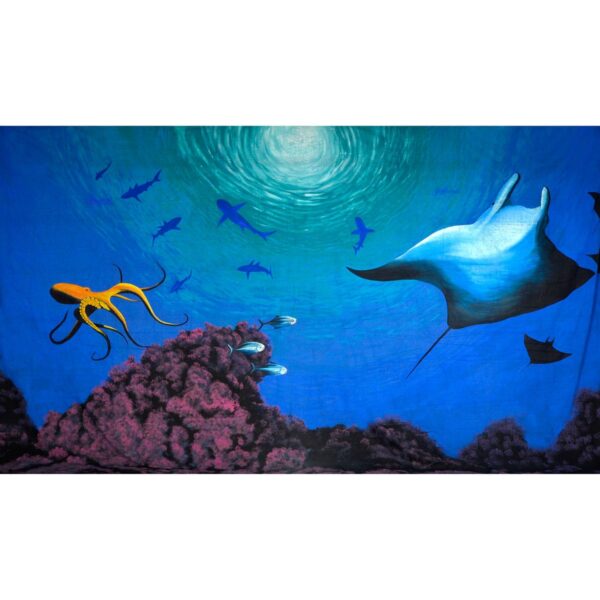 Underwater Manta Ray Painted Backdrop BD-0613