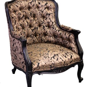 Ornate Black and Gold Floral Tub Armchair-0