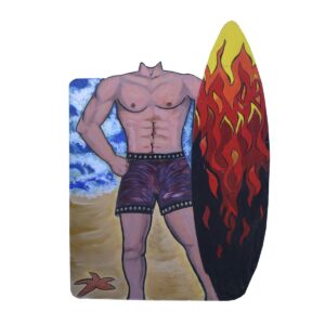 Cutout - Surfer in Purple Shorts Photo Op