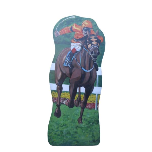 Cutout - Horse Racing with Orange Jockey