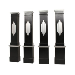 Art Deco Column Façades - Silver and Black