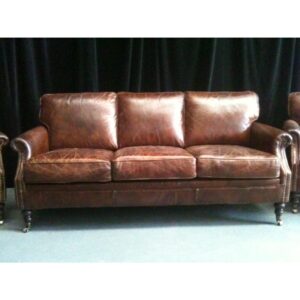 3 Seater Leather Winchester Lounge-0