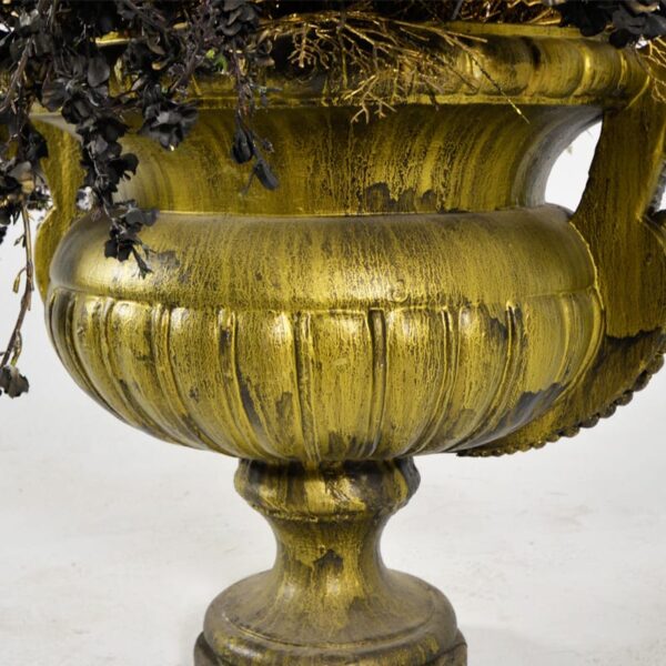 Classical Urn - Small, gold with foliage (foliage extra)