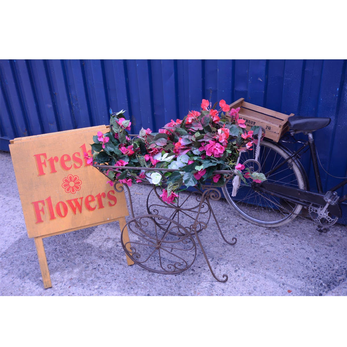 Wrought Iron Flower Cart