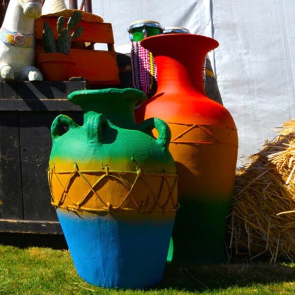 Large Colourful Mexican Style Urn