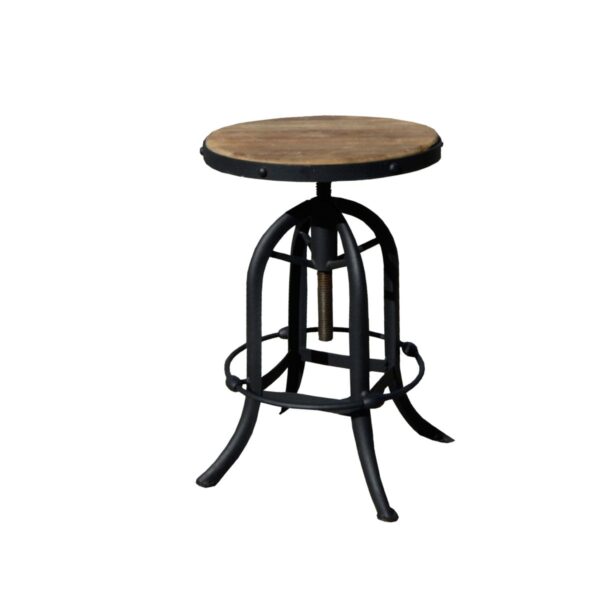 Timber and Black Steel Stool