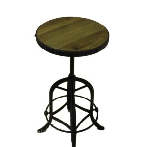 Timber and Black Steel Stool