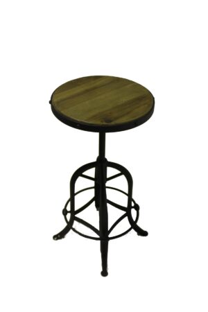 Timber and Black Steel Stool