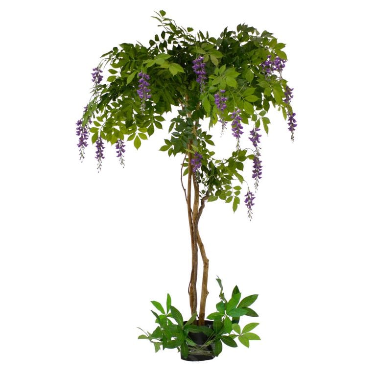 Artificial Potted Purple Flowering Wisteria Tree