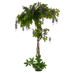 Artificial Potted Purple Flowering Wisteria Tree