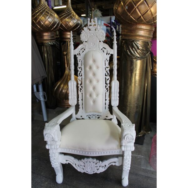 Throne 10 - Ornate White Throne - Sydney Prop Specialists