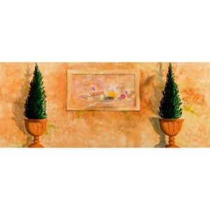 Greek Wall with 2 Planters Painted Backdrop BD-0183