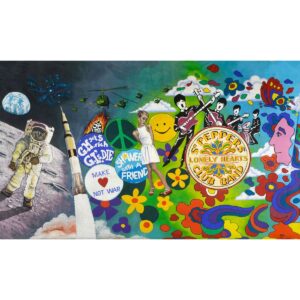 60s Montage "Beatles" Painted Backdrop BD-0482