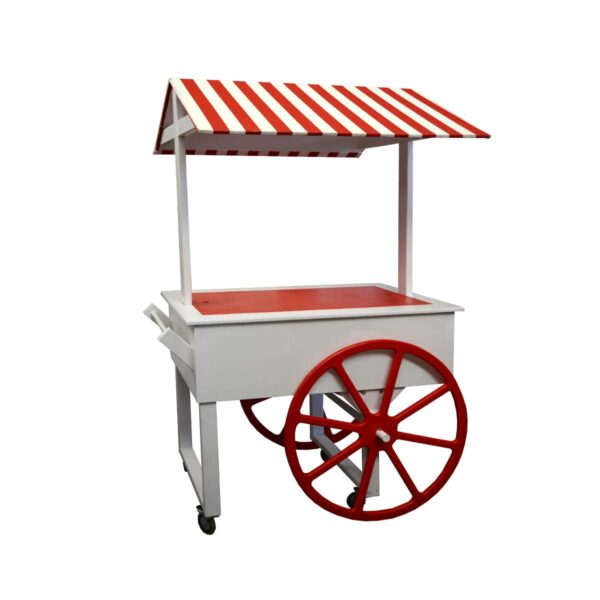 Cart 8 - Red and White Striped Food Cart