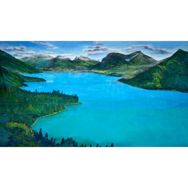 Mountain Lake Painted Backdrop BD-0523