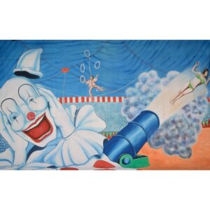 Circus Clown and Cannon Painted Backdrop BD-0054
