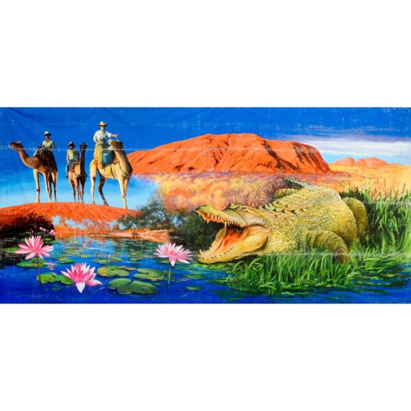 Uluru with Croc Montage Painted Backdrop BD-0912