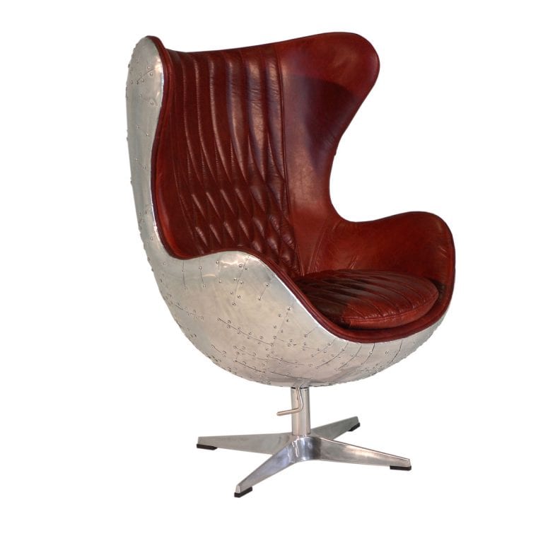 Retro SteelBacked Egg Shaped Chair