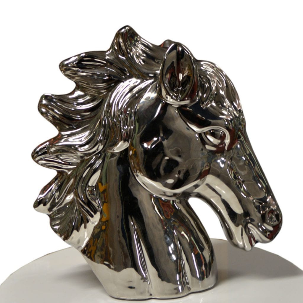 Chrome Horse Head Table Centrepiece