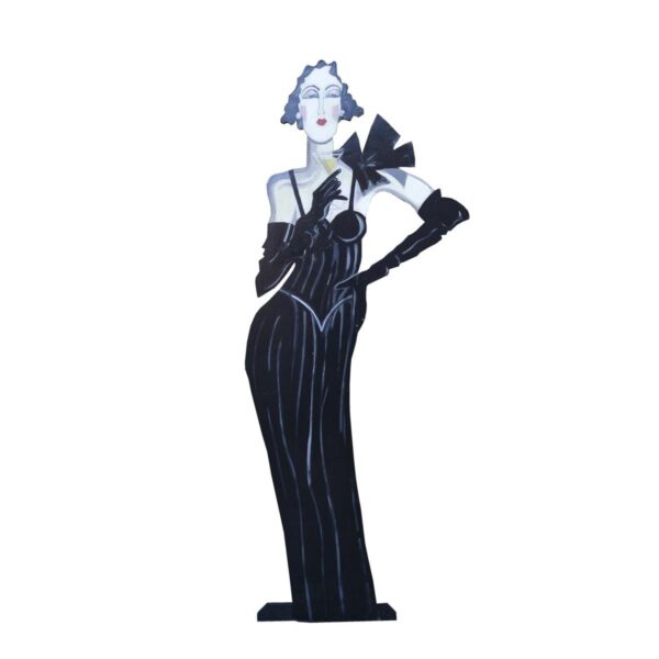 Cutout - Flapper in Black Dress Holding Glass