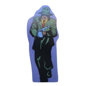 Cutout - Gangster in Green Suit with Machine Gun