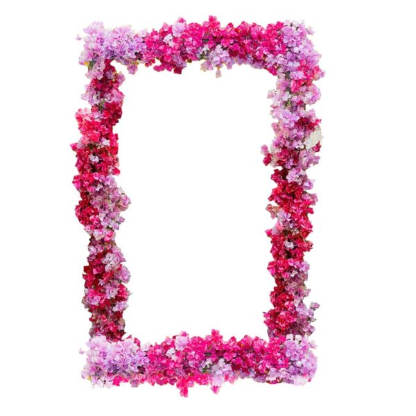 Floral Frame, pink and purple-0
