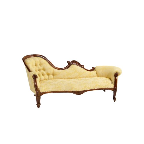 Yellow Floral Ornate Chaise Lounge-0