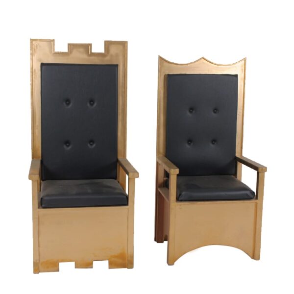 Throne 13 and 14 - Gold and Black King Queen Throne-0