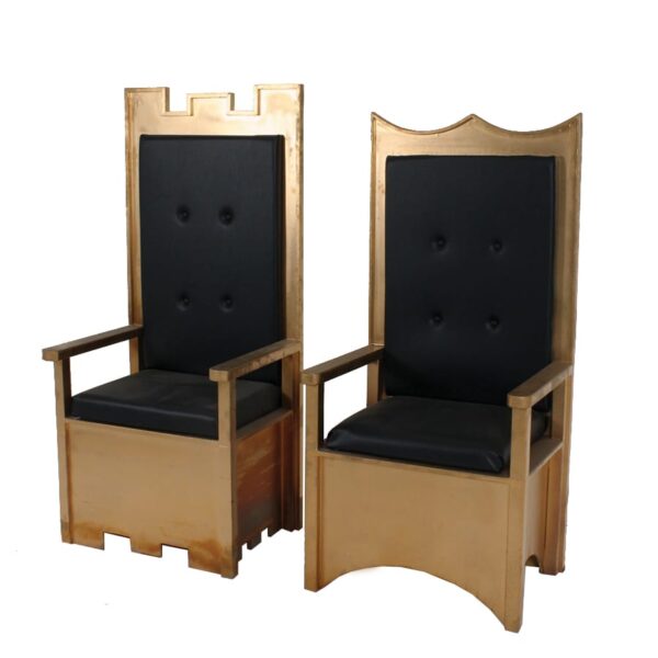 Throne 13 and 14 - Gold and Black King Queen Throne-18669