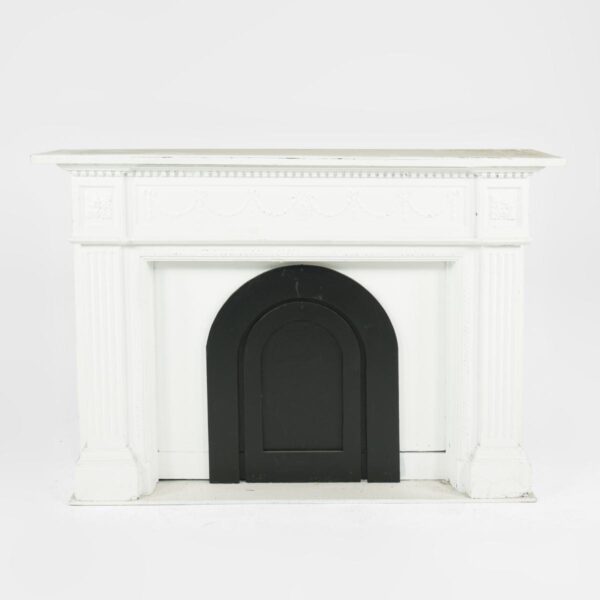 white fireplace with insert for hire - sydney props