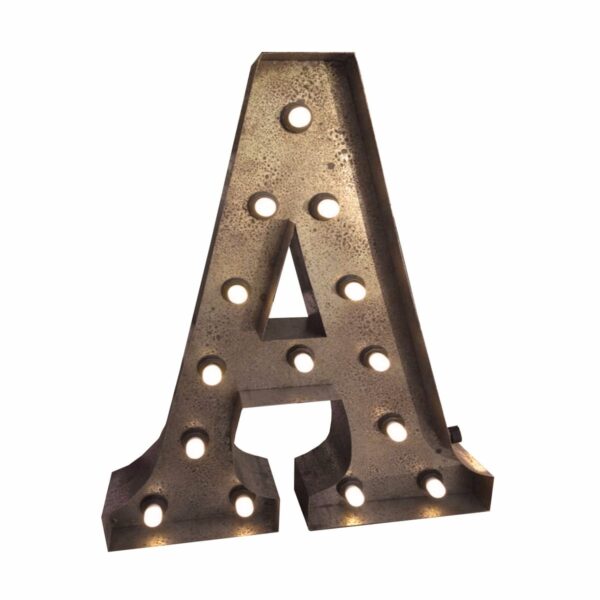 "A" Marquee Letter, rust-0