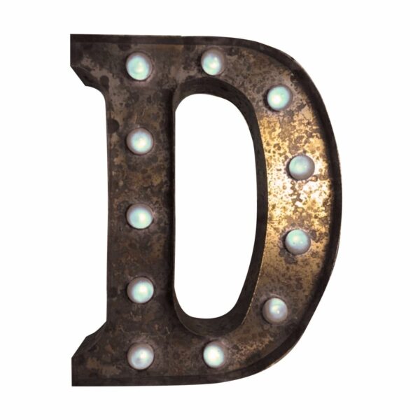 "D" Marquee Letter, rust-0