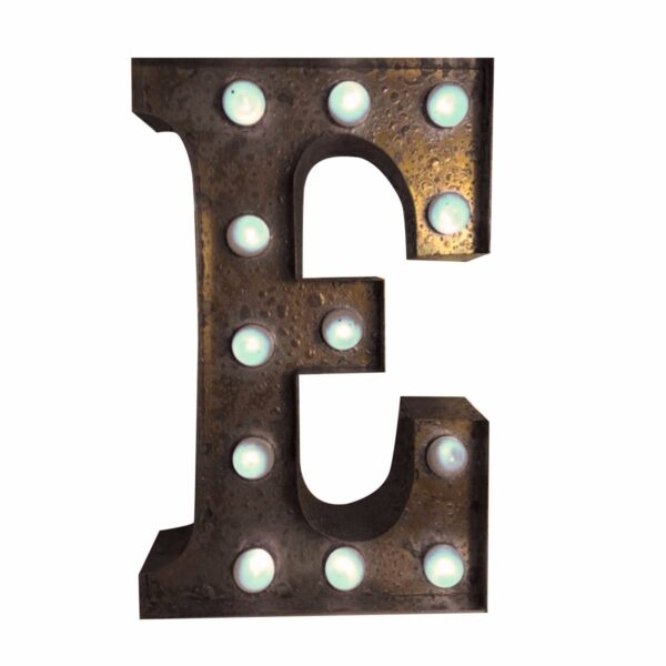 "E" Marquee Letter, rust-0