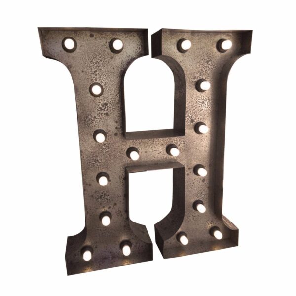 "H" Marquee Letter, rust-0