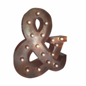 "&" Ampersand, Marquee Light, rust-0